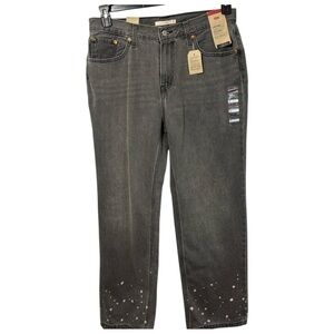 Levi’s‎ Jeans Gray Low Pro Mid Rise Straight Leg Paint Spattered in Size 32  NWT